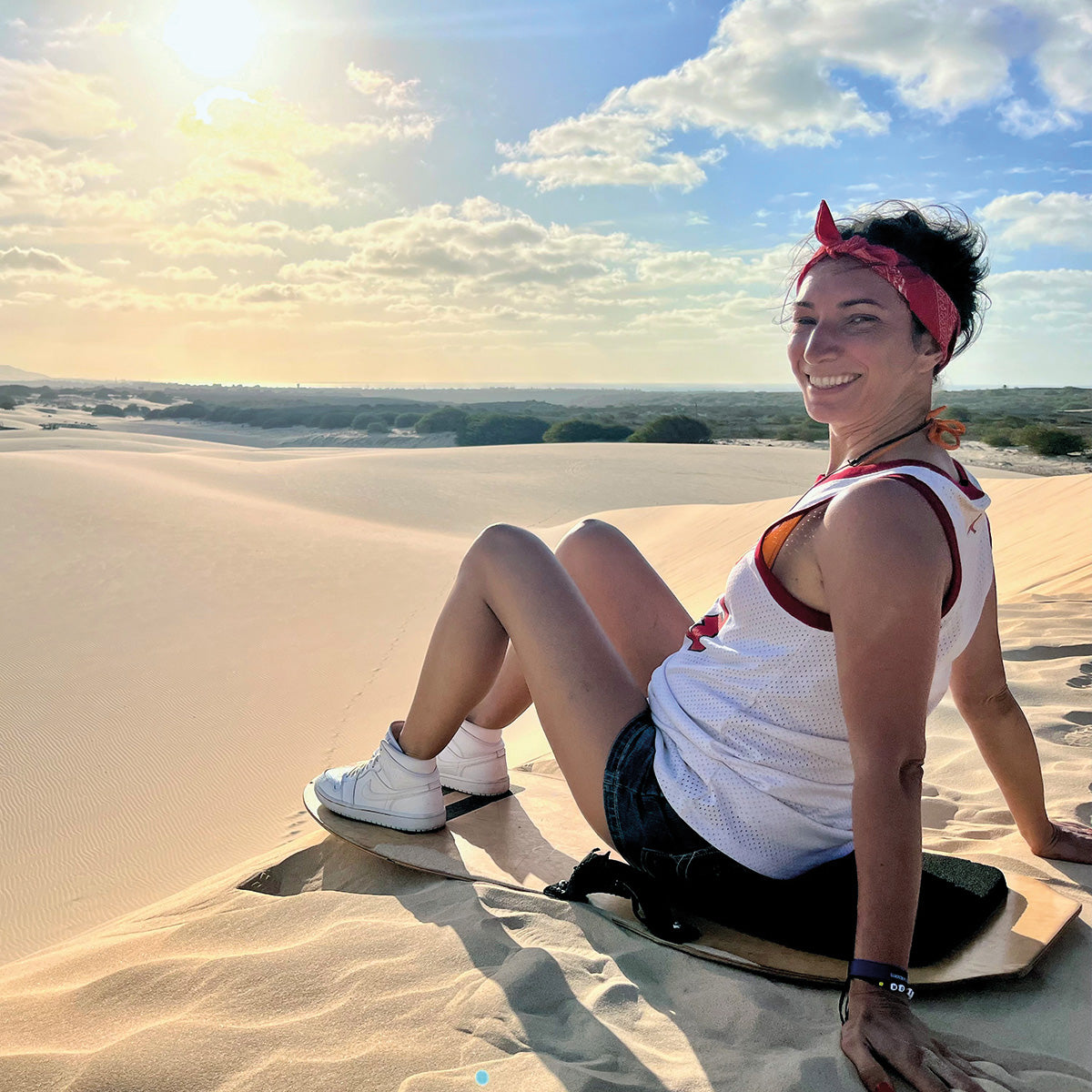 Sandboarding in der Wüste Viana